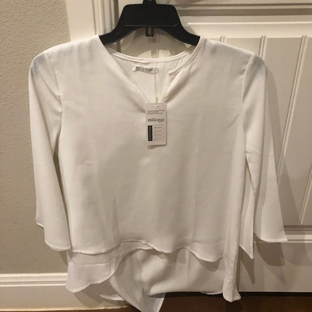 White chiffon blouse new with tags
